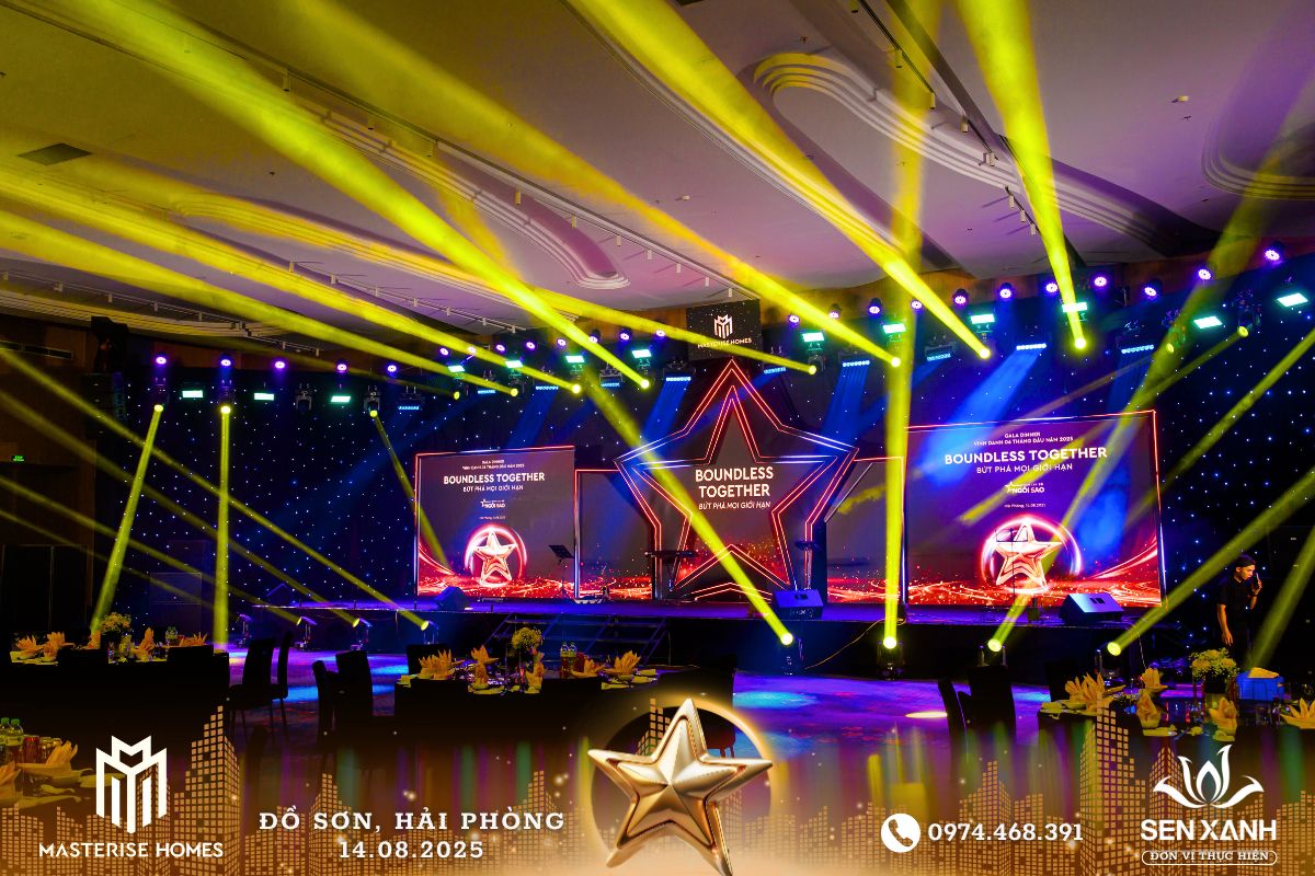 Sân khấu sự kiện Gala với nhiều màu sắc 