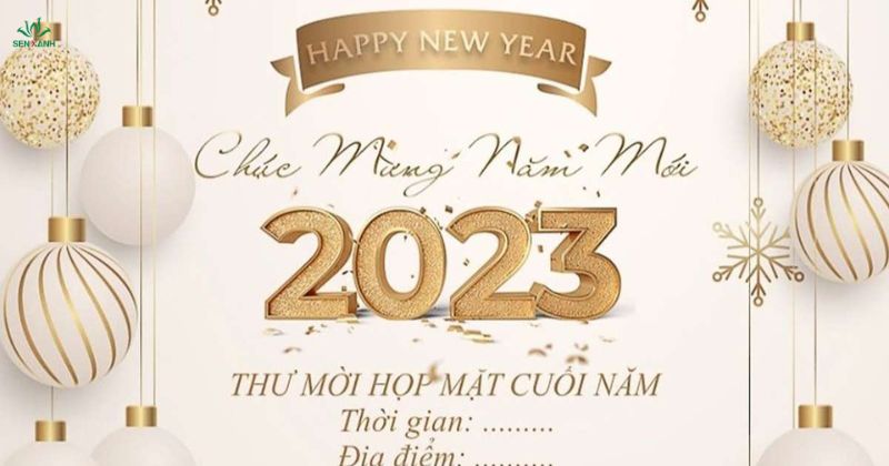 thiệp mời year end parry mẫu 4