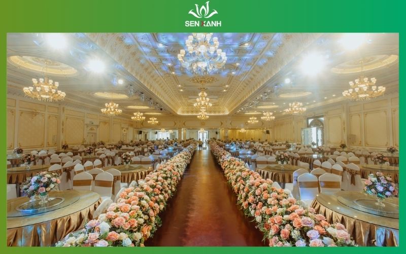 Trung tâm sự kiện Ngọc Sơn Palace thiết kế theo lối kiến trúc Hoàng Gia