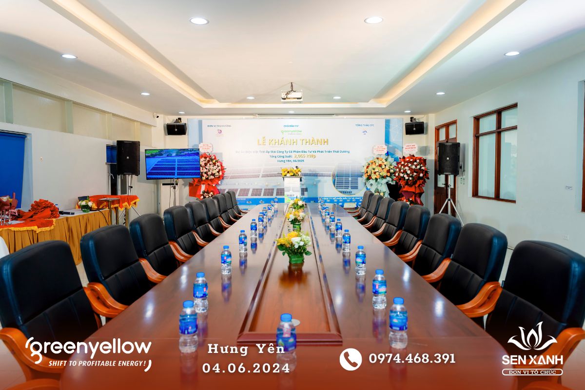 Phòng họp tổ chức lễ khánh thành dự án điện mặt trời áp mái