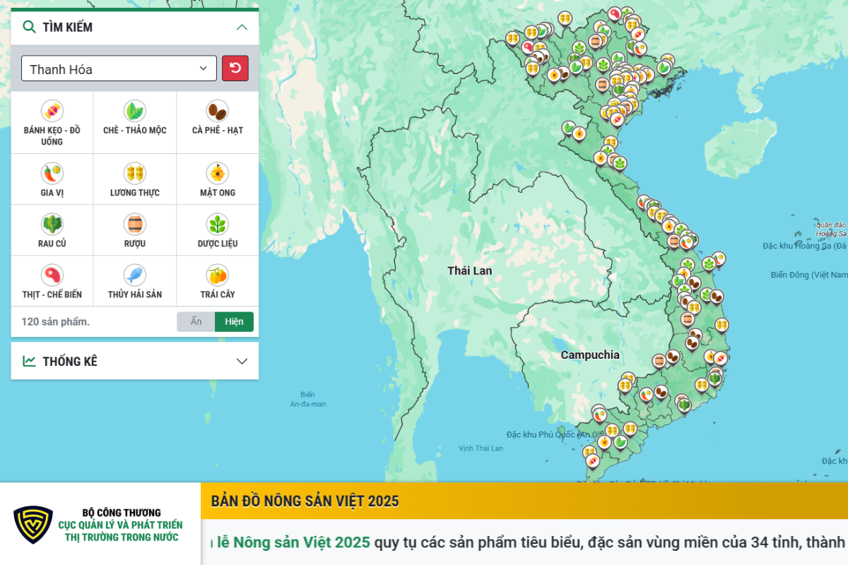 Bản đồ nông sản Việt  Bản đồ nông sản Việt