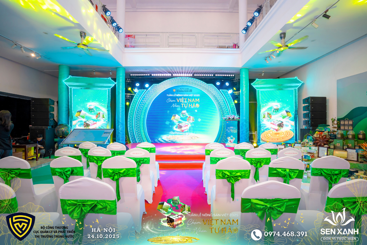 Sân khấu chương trình tuần lễ nông sản Việt 2025 Sân khấu chương trình tuần lễ nông sản Việt 2025