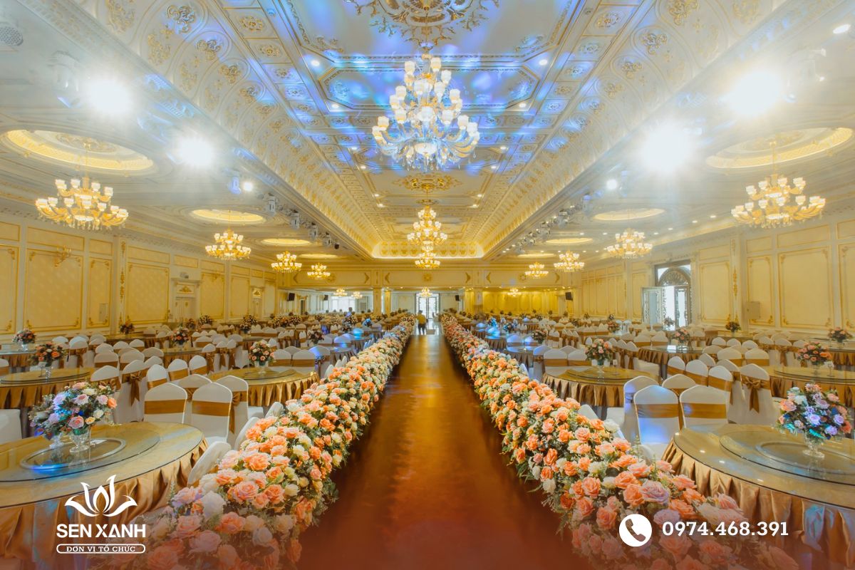 Trung tâm sự kiện Ngọc Sơn Palace thiết kế theo lối kiến trúc Hoàng Gia