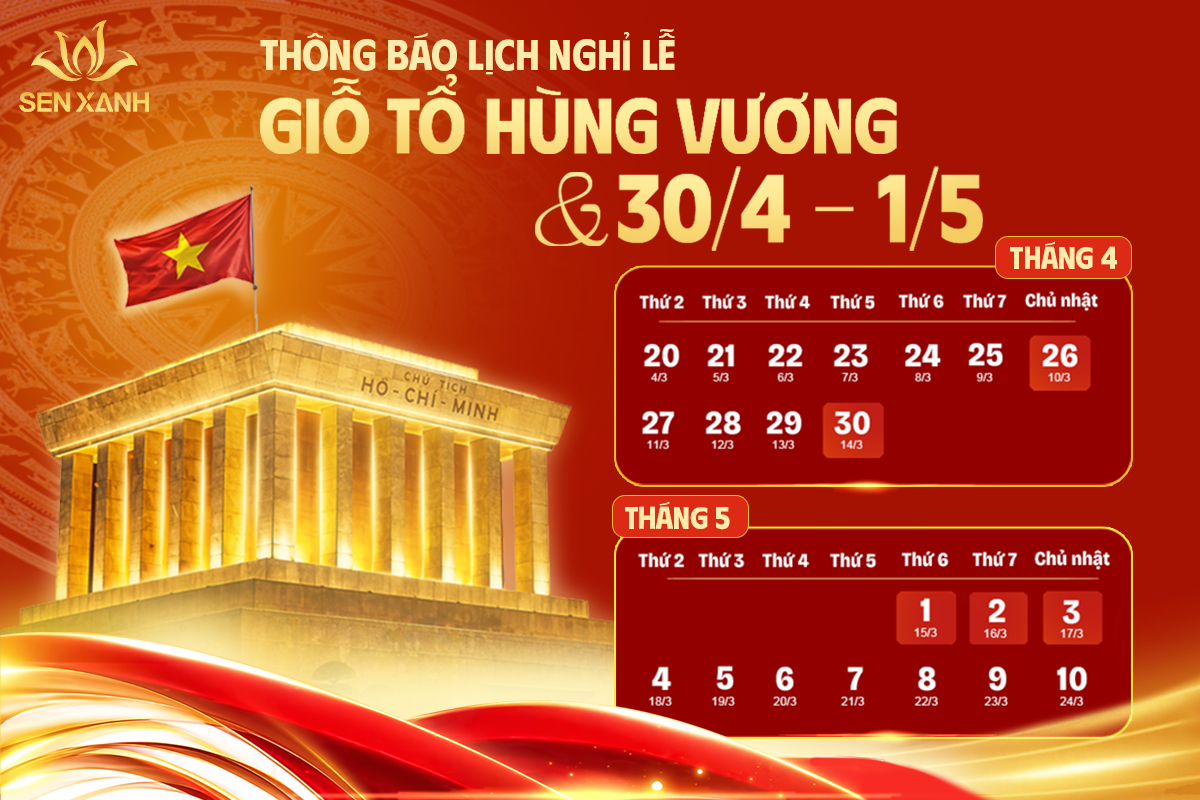 Thông báo nghỉ lễ Sen Xanh