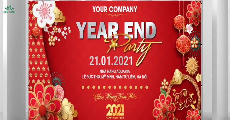 Backdrop Year End Party L&agrave;m Từ Hiflex