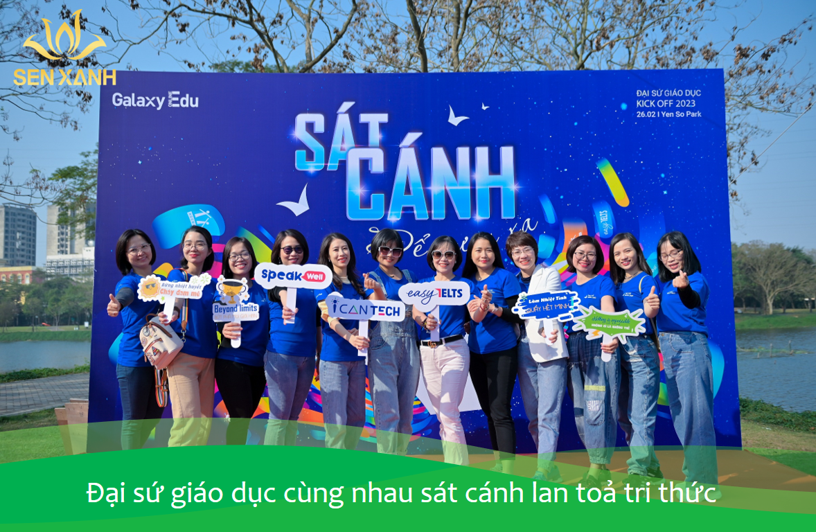 Tổ Chức Team Building - Galaxy Education & Hocmai - Sát Cánh Để Vươn Xa 2 đại sứ giáo dục sát cánh lan toả tri thức