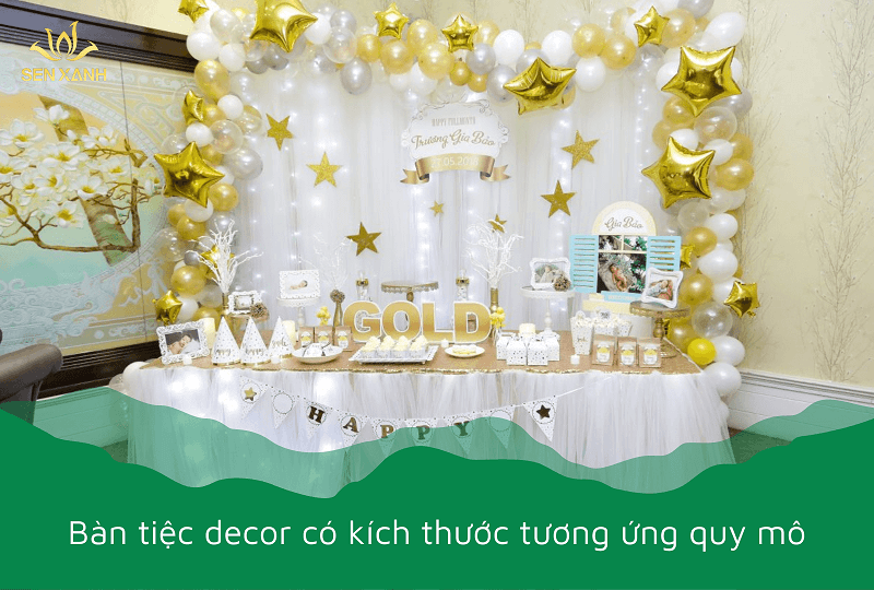 bàn tiệc tương ứng quy mô