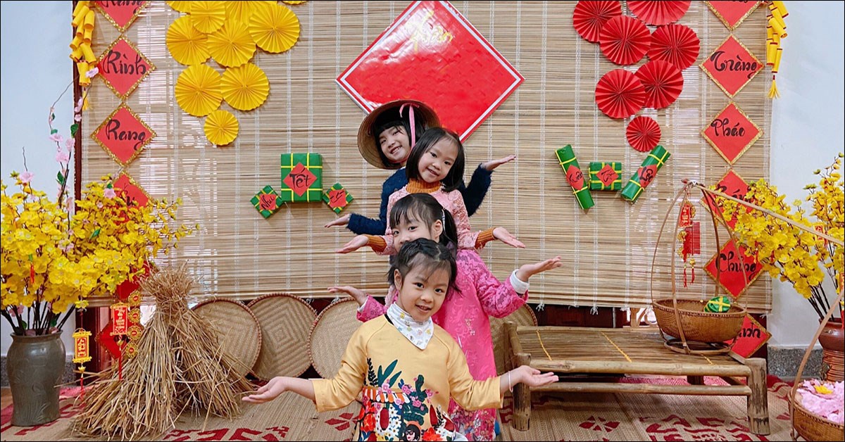 decor tiểu cảnh sân khấu tết