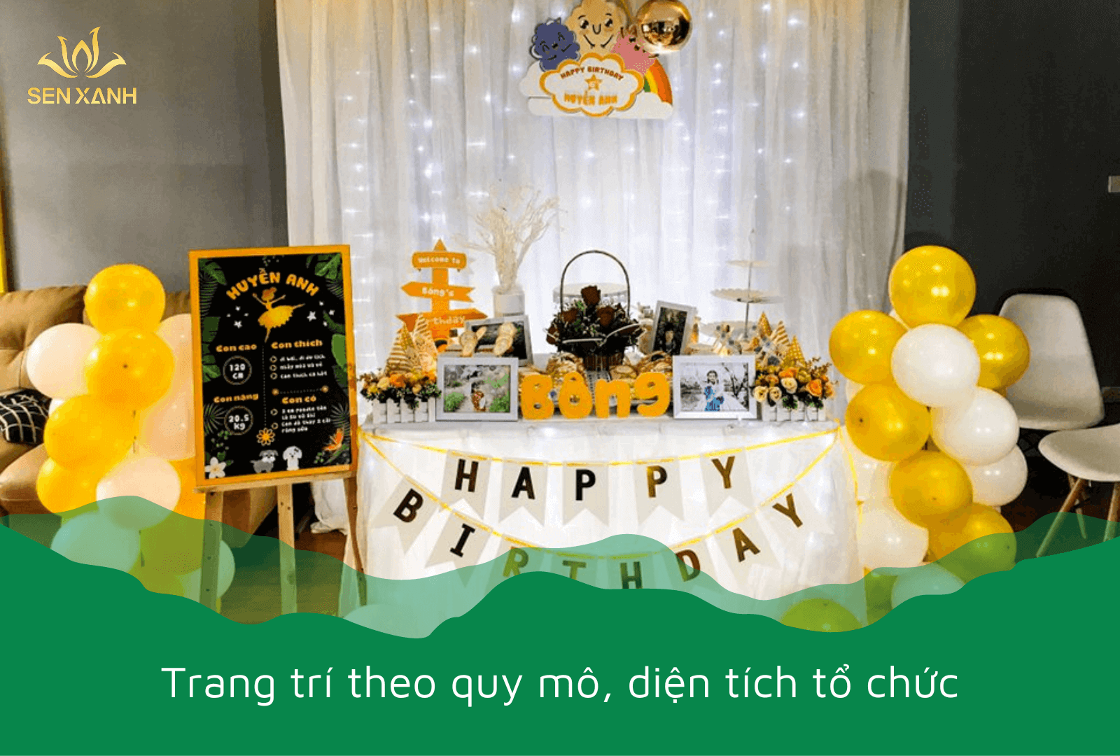 Kh&ocirc;ng gian tổ chức sinh nhật quyết định c&aacute;ch decor