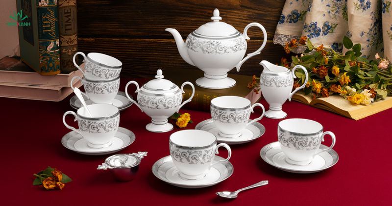 Bộ ly tr&agrave; hoặc t&aacute;ch uống tr&agrave; cao cấp