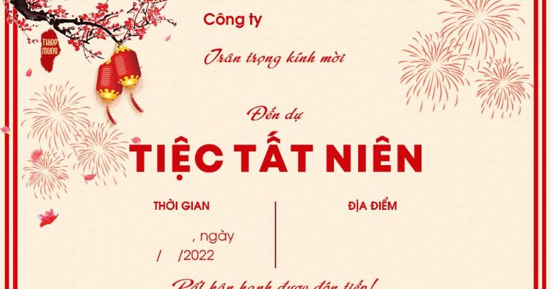 Hướng dẫn cách viết thư mời tiệc tất niên ấn tượng 5 Thư mời tiệc tất niên thiết kế đẹp