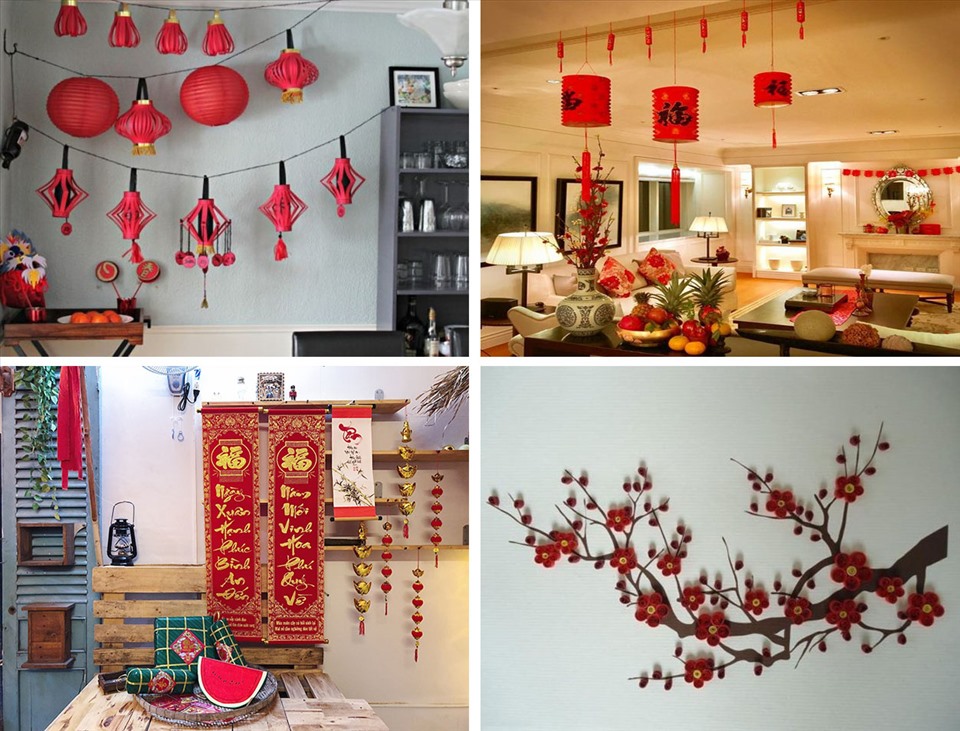 trang tr&iacute; tết bằng đ&egrave;n lồng 